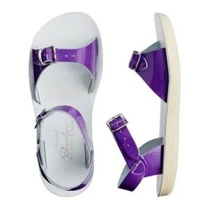 New Little Girls Sun-San Brand Salt Water Sandals Shiny Purple Surfer Size 3